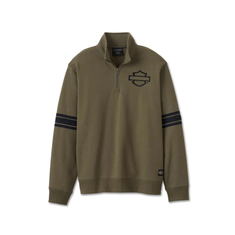 Bar & Shield 1/4 Zip Fleece - Tannin - Džemperis