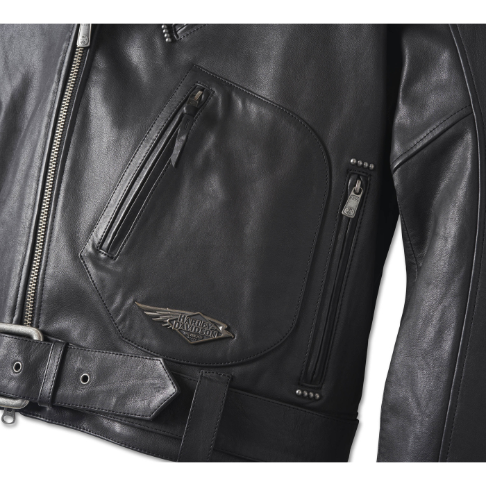 Men's 120th Anniversary Cycle Champ Leather Biker Jacket - Jubiliejinė važiavimo striukė