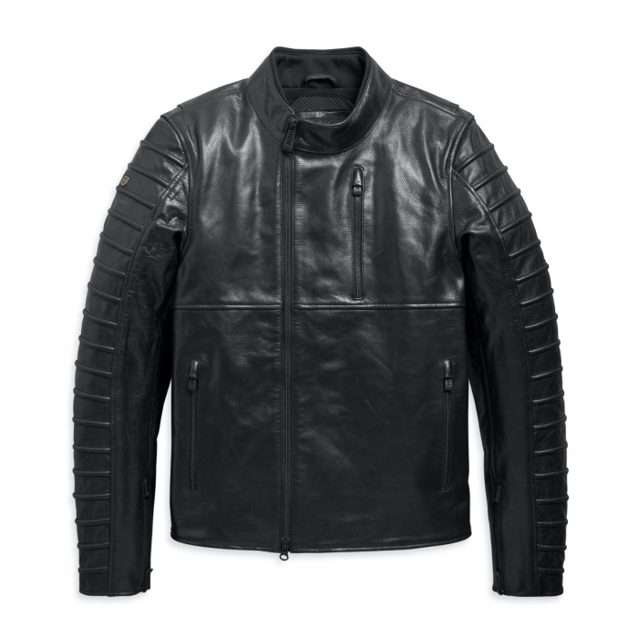 Men's Ozello Perforated Leather Jacket - Važiavimo striukė