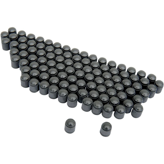CAP VALVE STEM BLACK 100P