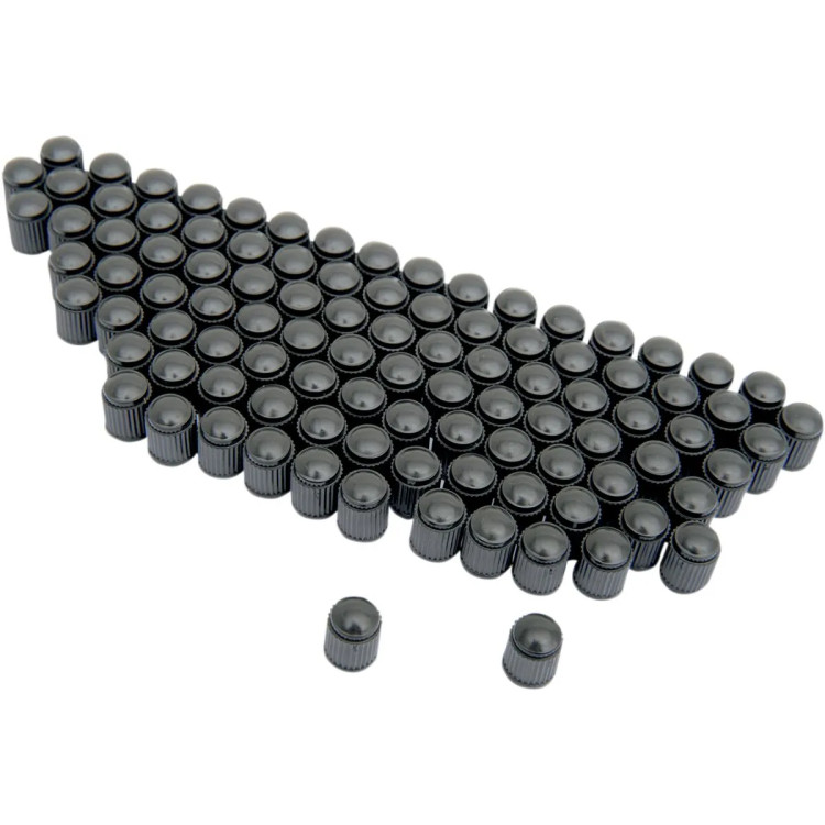 CAP VALVE STEM BLACK 100P