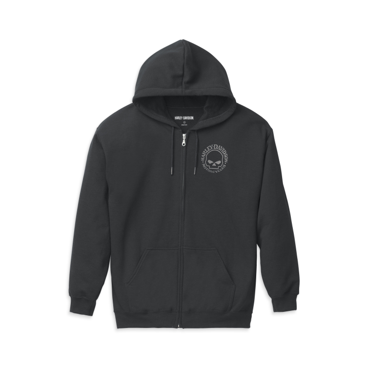 Men's Willie G Skull Graphic Zip Front Hoodie - Džemperis