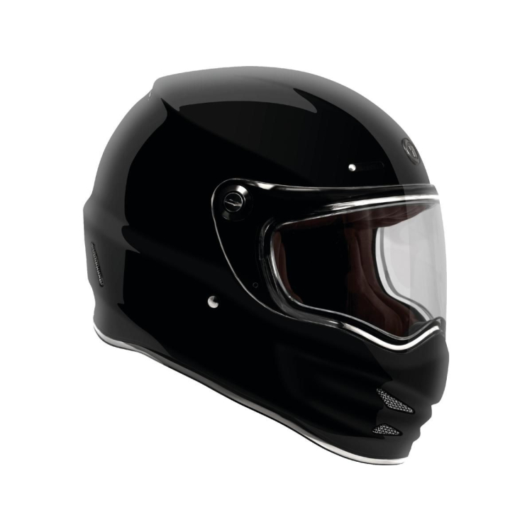 TORC Pomona (T-9) Retro Full Face Helmet Gloss Black - Šalmas