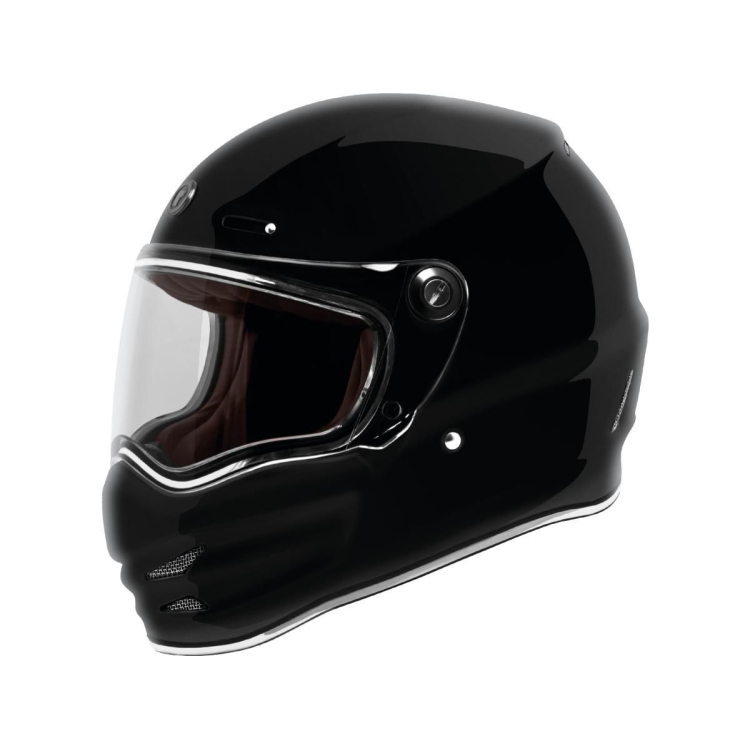 TORC Pomona (T-9) Retro Full Face Helmet Gloss Black - Šalmas