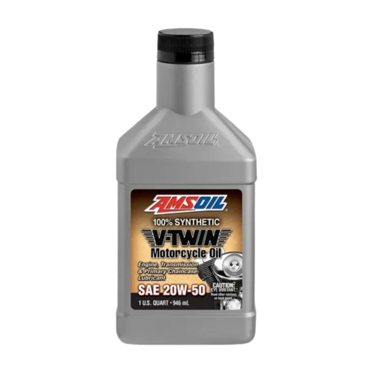 AMSOIL 20W50 100% Synthetic V-Twin Motorcycle Oil 1qt (946 ml)