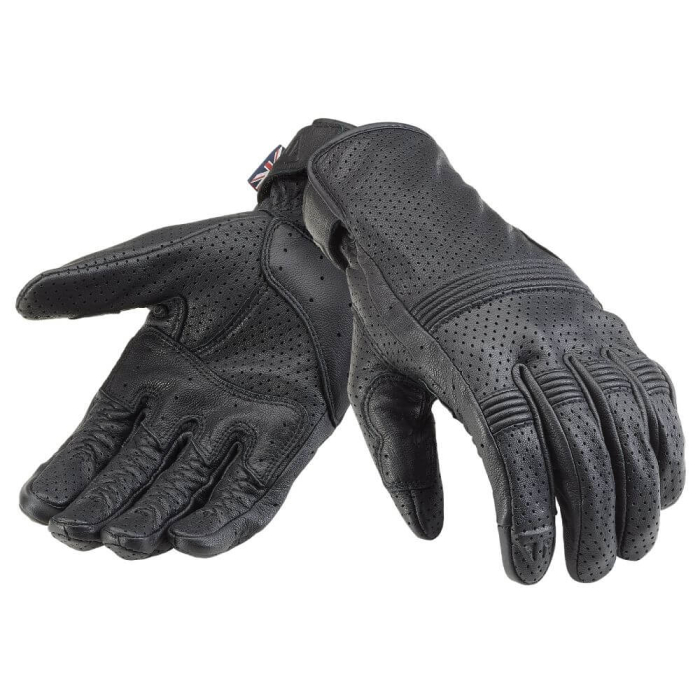 Triumph Cali Black Leather Gloves - Pirštinės