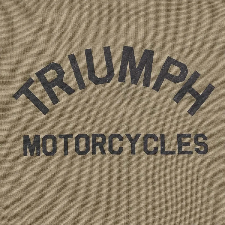 Triumph Dean Long Sleeve Khaki Waffle Tee Shirt - Marškinėliai