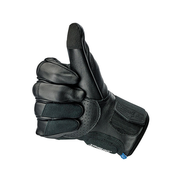 Biltwell Belden juodos spalvos CE sertifikuotos važiavimo pirštinės