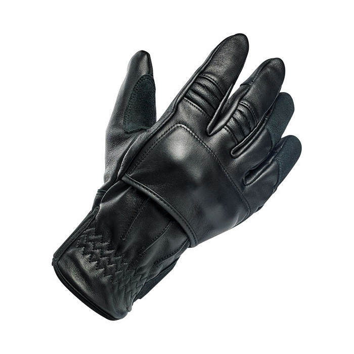 Biltwell Belden juodos spalvos CE sertifikuotos važiavimo pirštinės