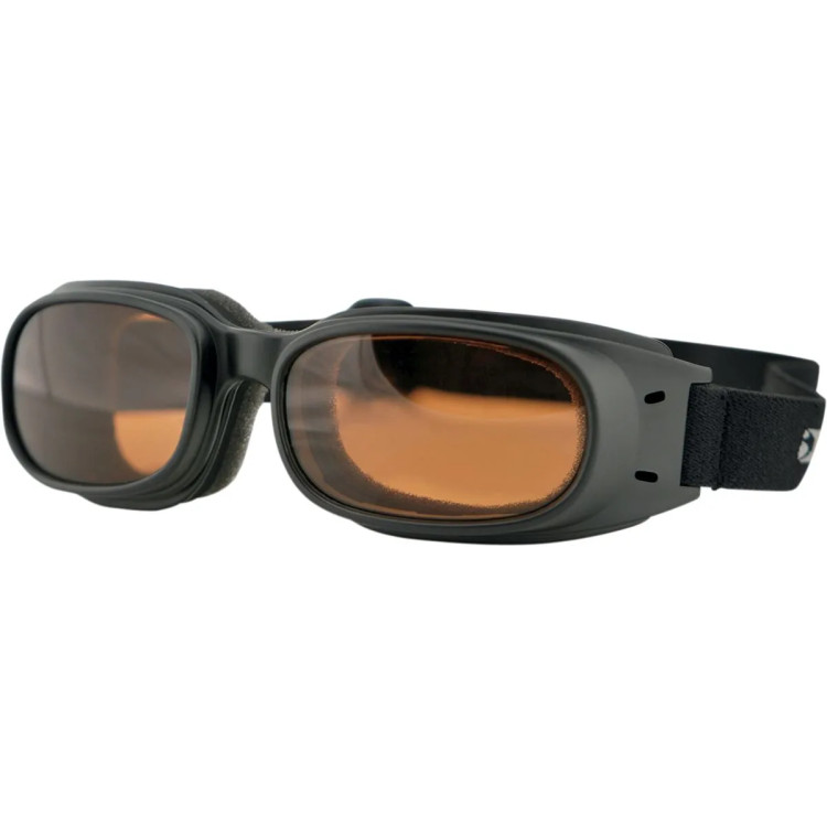 GOGGLE PISTON BLACK W/ AMBER L