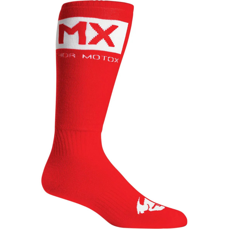 SOCK MX SOLID RD/WH 10-13
