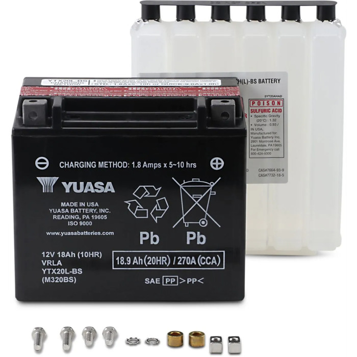 BATTERY YUASA MF YTX20L-BS 